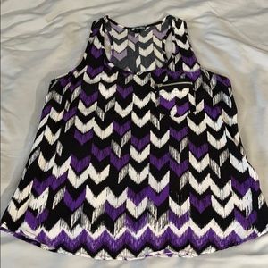 Lily White Purple Chevron Top